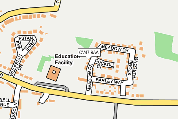 CV47 9AA map - OS OpenMap – Local (Ordnance Survey) CV47 9AA map - OS OpenMap – Local (Ordnance Survey)