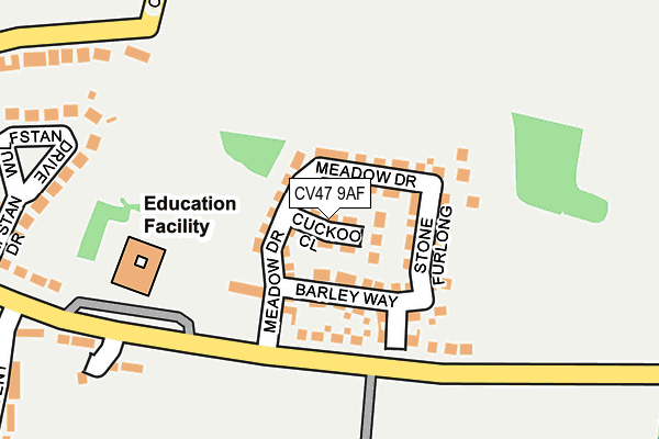 CV47 9AF map - OS OpenMap – Local (Ordnance Survey) CV47 9AF map - OS OpenMap – Local (Ordnance Survey)