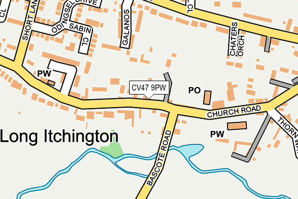 CV47 9PW map - OS OpenMap – Local (Ordnance Survey) CV47 9PW map - OS OpenMap – Local (Ordnance Survey)