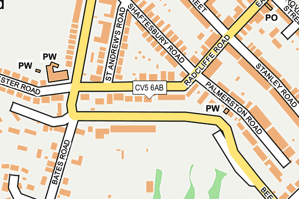 CV5 6AB map - OS OpenMap – Local (Ordnance Survey) CV5 6AB map - OS OpenMap – Local (Ordnance Survey)