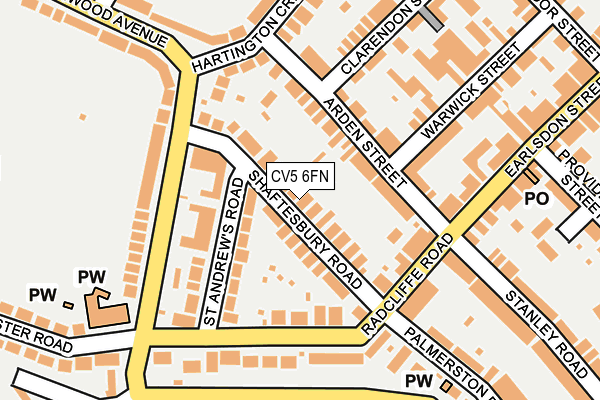 CV5 6FN map - OS OpenMap – Local (Ordnance Survey) CV5 6FN map - OS OpenMap – Local (Ordnance Survey)