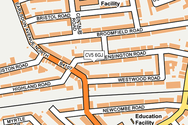 CV5 6GJ map - OS OpenMap – Local (Ordnance Survey) CV5 6GJ map - OS OpenMap – Local (Ordnance Survey)