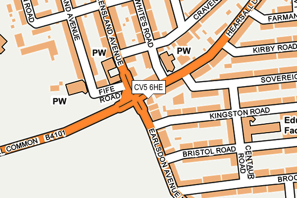CV5 6HE map - OS OpenMap – Local (Ordnance Survey) CV5 6HE map - OS OpenMap – Local (Ordnance Survey)