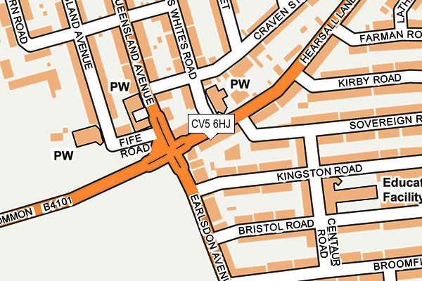 CV5 6HJ map - OS OpenMap – Local (Ordnance Survey) CV5 6HJ map - OS OpenMap – Local (Ordnance Survey)