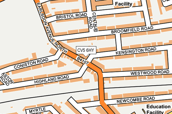 CV5 6HY map - OS OpenMap – Local (Ordnance Survey) CV5 6HY map - OS OpenMap – Local (Ordnance Survey)
