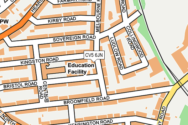 CV5 6JN map - OS OpenMap – Local (Ordnance Survey) CV5 6JN map - OS OpenMap – Local (Ordnance Survey)
