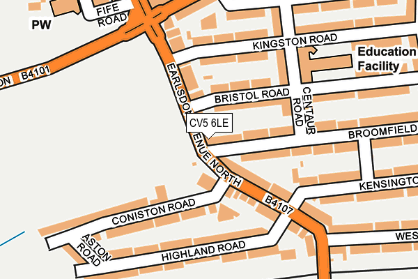 CV5 6LE map - OS OpenMap – Local (Ordnance Survey) CV5 6LE map - OS OpenMap – Local (Ordnance Survey)