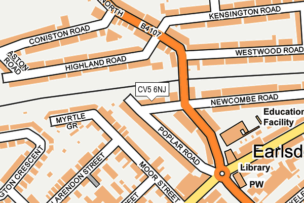 CV5 6NJ map - OS OpenMap – Local (Ordnance Survey) CV5 6NJ map - OS OpenMap – Local (Ordnance Survey)