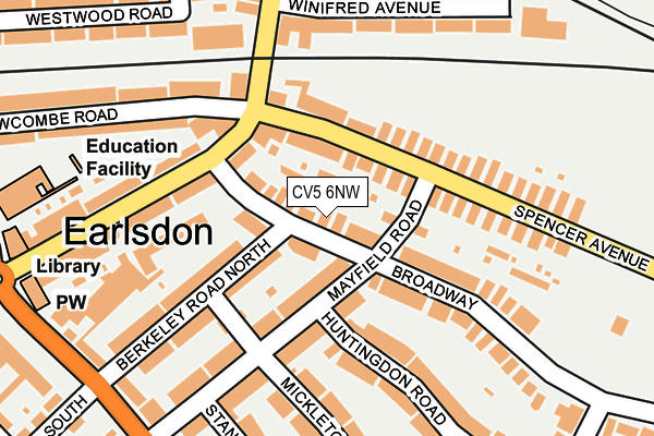 CV5 6NW map - OS OpenMap – Local (Ordnance Survey) CV5 6NW map - OS OpenMap – Local (Ordnance Survey)