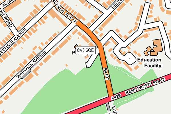 CV5 6QE map - OS OpenMap – Local (Ordnance Survey) CV5 6QE map - OS OpenMap – Local (Ordnance Survey)