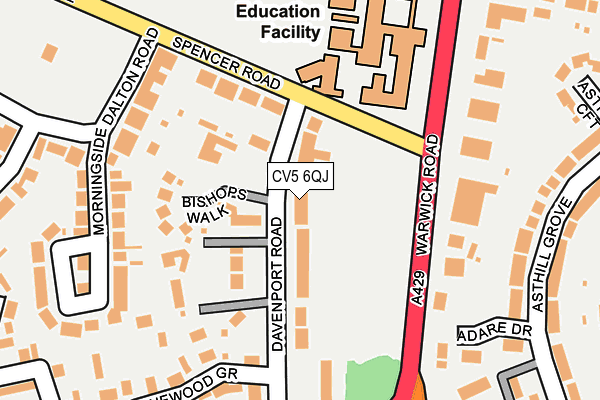 CV5 6QJ map - OS OpenMap – Local (Ordnance Survey) CV5 6QJ map - OS OpenMap – Local (Ordnance Survey)