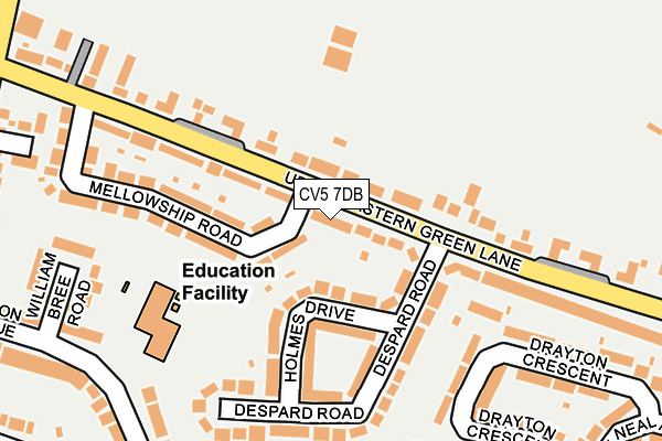 CV5 7DB map - OS OpenMap – Local (Ordnance Survey) CV5 7DB map - OS OpenMap – Local (Ordnance Survey)