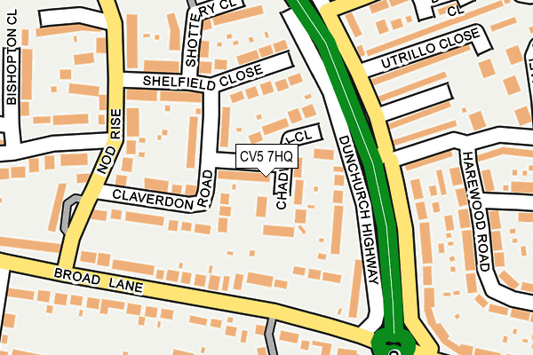 CV5 7HQ map - OS OpenMap – Local (Ordnance Survey) CV5 7HQ map - OS OpenMap – Local (Ordnance Survey)