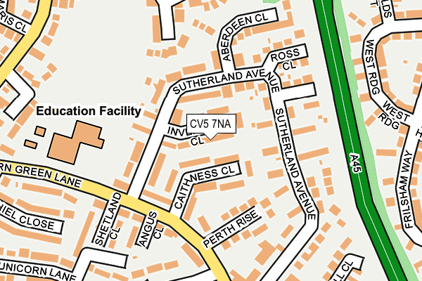 CV5 7NA map - OS OpenMap – Local (Ordnance Survey) CV5 7NA map - OS OpenMap – Local (Ordnance Survey)
