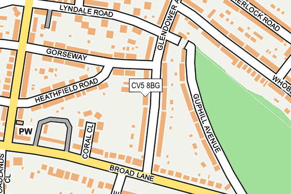 CV5 8BG map - OS OpenMap – Local (Ordnance Survey) CV5 8BG map - OS OpenMap – Local (Ordnance Survey)