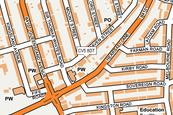 CV5 8DT map - OS OpenMap – Local (Ordnance Survey) CV5 8DT map - OS OpenMap – Local (Ordnance Survey)