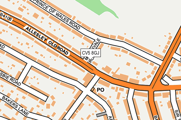 CV5 8GJ map - OS OpenMap – Local (Ordnance Survey) CV5 8GJ map - OS OpenMap – Local (Ordnance Survey)