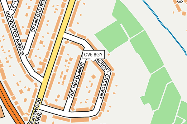 CV5 8GY map - OS OpenMap – Local (Ordnance Survey) CV5 8GY map - OS OpenMap – Local (Ordnance Survey)