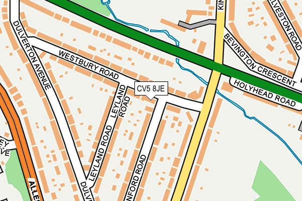 CV5 8JE map - OS OpenMap – Local (Ordnance Survey) CV5 8JE map - OS OpenMap – Local (Ordnance Survey)