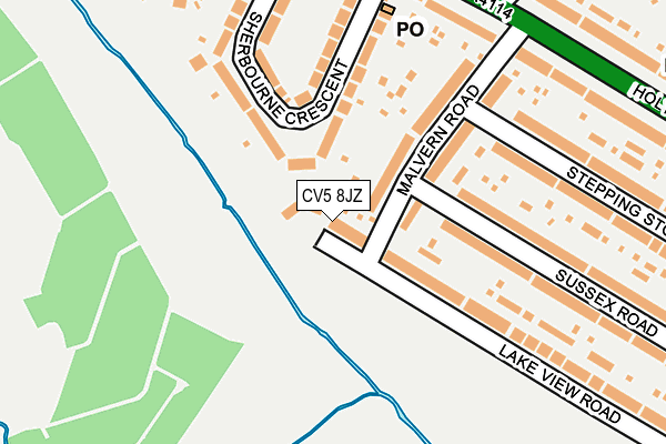 CV5 8JZ map - OS OpenMap – Local (Ordnance Survey) CV5 8JZ map - OS OpenMap – Local (Ordnance Survey)