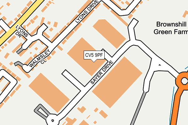 CV5 9PF map - OS OpenMap – Local (Ordnance Survey) CV5 9PF map - OS OpenMap – Local (Ordnance Survey)