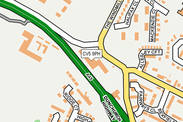 CV5 9PH map - OS OpenMap – Local (Ordnance Survey) CV5 9PH map - OS OpenMap – Local (Ordnance Survey)