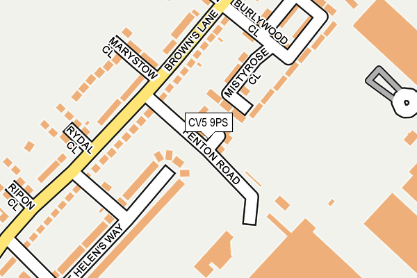 CV5 9PS map - OS OpenMap – Local (Ordnance Survey) CV5 9PS map - OS OpenMap – Local (Ordnance Survey)