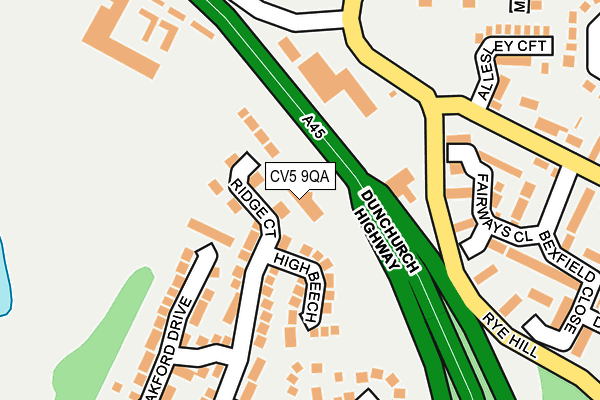 CV5 9QA map - OS OpenMap – Local (Ordnance Survey) CV5 9QA map - OS OpenMap – Local (Ordnance Survey)