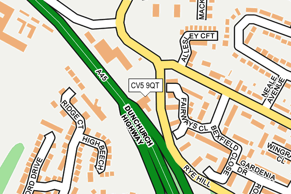 CV5 9QT map - OS OpenMap – Local (Ordnance Survey) CV5 9QT map - OS OpenMap – Local (Ordnance Survey)