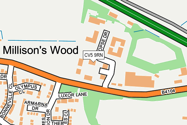 CV5 9RN map - OS OpenMap – Local (Ordnance Survey) CV5 9RN map - OS OpenMap – Local (Ordnance Survey)