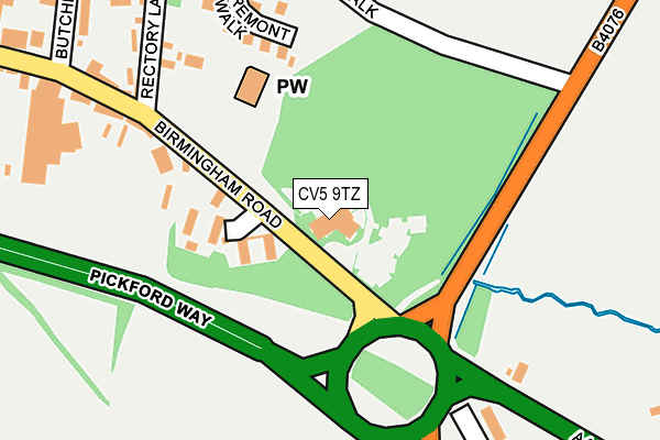 CV5 9TZ map - OS OpenMap – Local (Ordnance Survey) CV5 9TZ map - OS OpenMap – Local (Ordnance Survey)