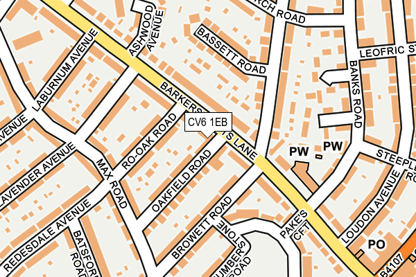 CV6 1EB map - OS OpenMap – Local (Ordnance Survey) CV6 1EB map - OS OpenMap – Local (Ordnance Survey)