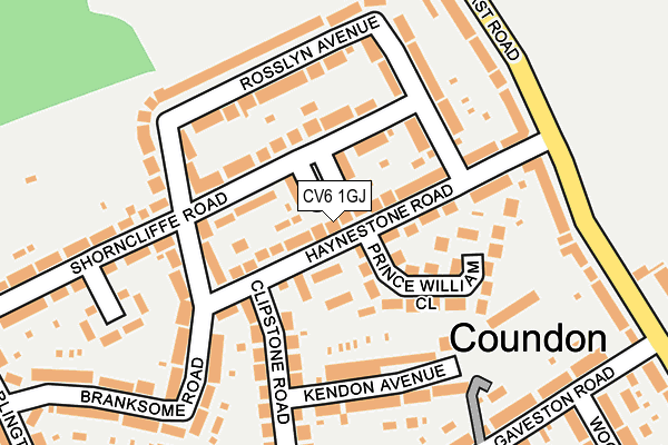 CV6 1GJ map - OS OpenMap – Local (Ordnance Survey) CV6 1GJ map - OS OpenMap – Local (Ordnance Survey)