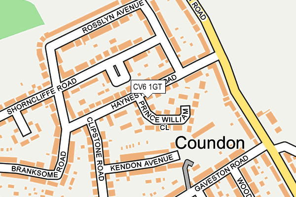 CV6 1GT map - OS OpenMap – Local (Ordnance Survey) CV6 1GT map - OS OpenMap – Local (Ordnance Survey)
