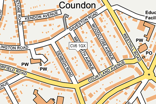 CV6 1GX map - OS OpenMap – Local (Ordnance Survey)