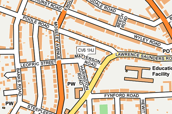 CV6 1HJ map - OS OpenMap – Local (Ordnance Survey) CV6 1HJ map - OS OpenMap – Local (Ordnance Survey)