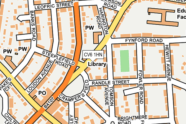 CV6 1HN map - OS OpenMap – Local (Ordnance Survey)