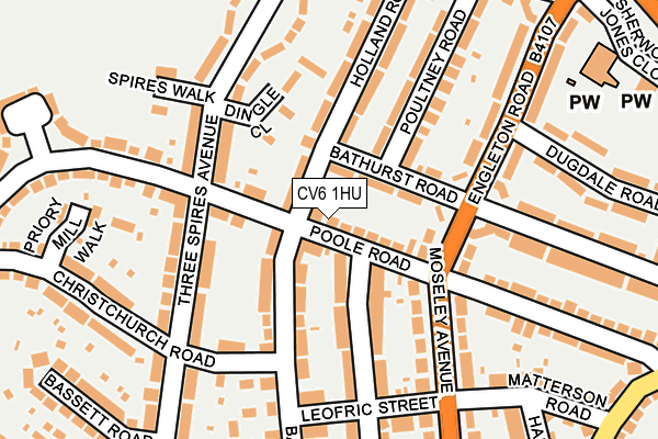 CV6 1HU map - OS OpenMap – Local (Ordnance Survey) CV6 1HU map - OS OpenMap – Local (Ordnance Survey)