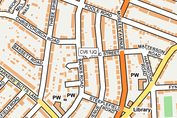 CV6 1JQ map - OS OpenMap – Local (Ordnance Survey) CV6 1JQ map - OS OpenMap – Local (Ordnance Survey)