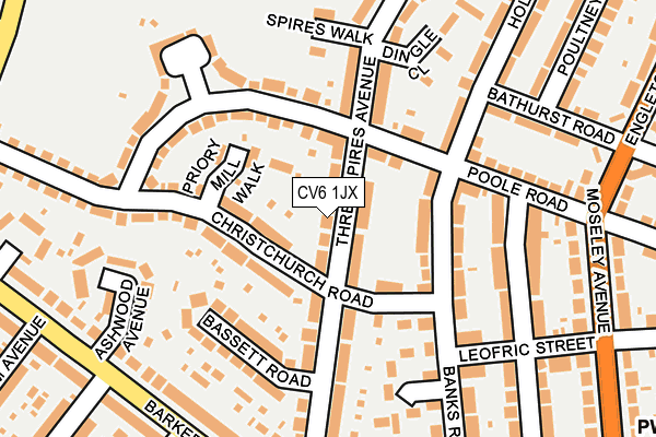 CV6 1JX map - OS OpenMap – Local (Ordnance Survey) CV6 1JX map - OS OpenMap – Local (Ordnance Survey)
