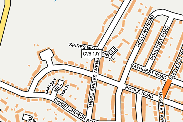 CV6 1JY map - OS OpenMap – Local (Ordnance Survey) CV6 1JY map - OS OpenMap – Local (Ordnance Survey)