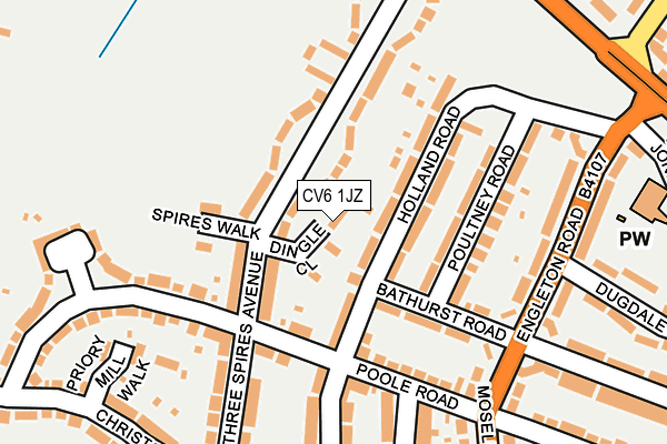 CV6 1JZ map - OS OpenMap – Local (Ordnance Survey) CV6 1JZ map - OS OpenMap – Local (Ordnance Survey)