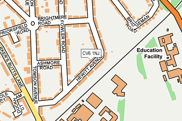 CV6 1NJ map - OS OpenMap – Local (Ordnance Survey) CV6 1NJ map - OS OpenMap – Local (Ordnance Survey)