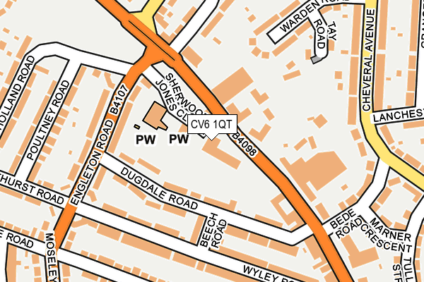 CV6 1QT map - OS OpenMap – Local (Ordnance Survey) CV6 1QT map - OS OpenMap – Local (Ordnance Survey)