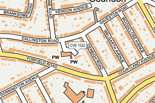 CV6 1QU map - OS OpenMap – Local (Ordnance Survey) CV6 1QU map - OS OpenMap – Local (Ordnance Survey)