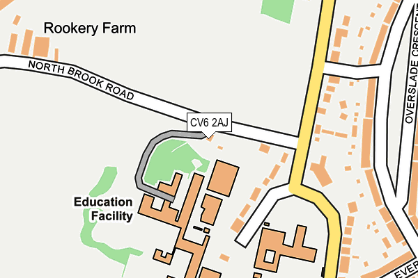 CV6 2AJ map - OS OpenMap – Local (Ordnance Survey) CV6 2AJ map - OS OpenMap – Local (Ordnance Survey)