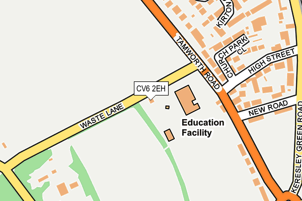 CV6 2EH map - OS OpenMap – Local (Ordnance Survey) CV6 2EH map - OS OpenMap – Local (Ordnance Survey)