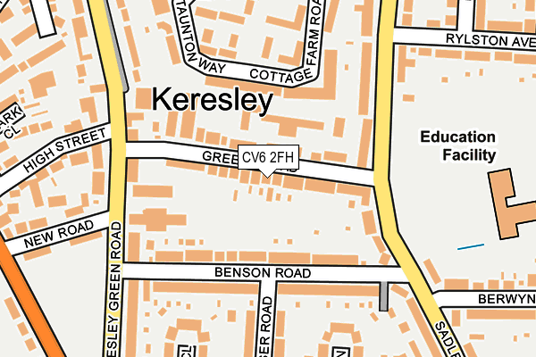 CV6 2FH map - OS OpenMap – Local (Ordnance Survey) CV6 2FH map - OS OpenMap – Local (Ordnance Survey)