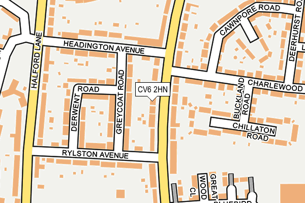 CV6 2HN map - OS OpenMap – Local (Ordnance Survey) CV6 2HN map - OS OpenMap – Local (Ordnance Survey)