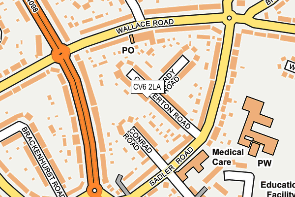 CV6 2LA map - OS OpenMap – Local (Ordnance Survey) CV6 2LA map - OS OpenMap – Local (Ordnance Survey)